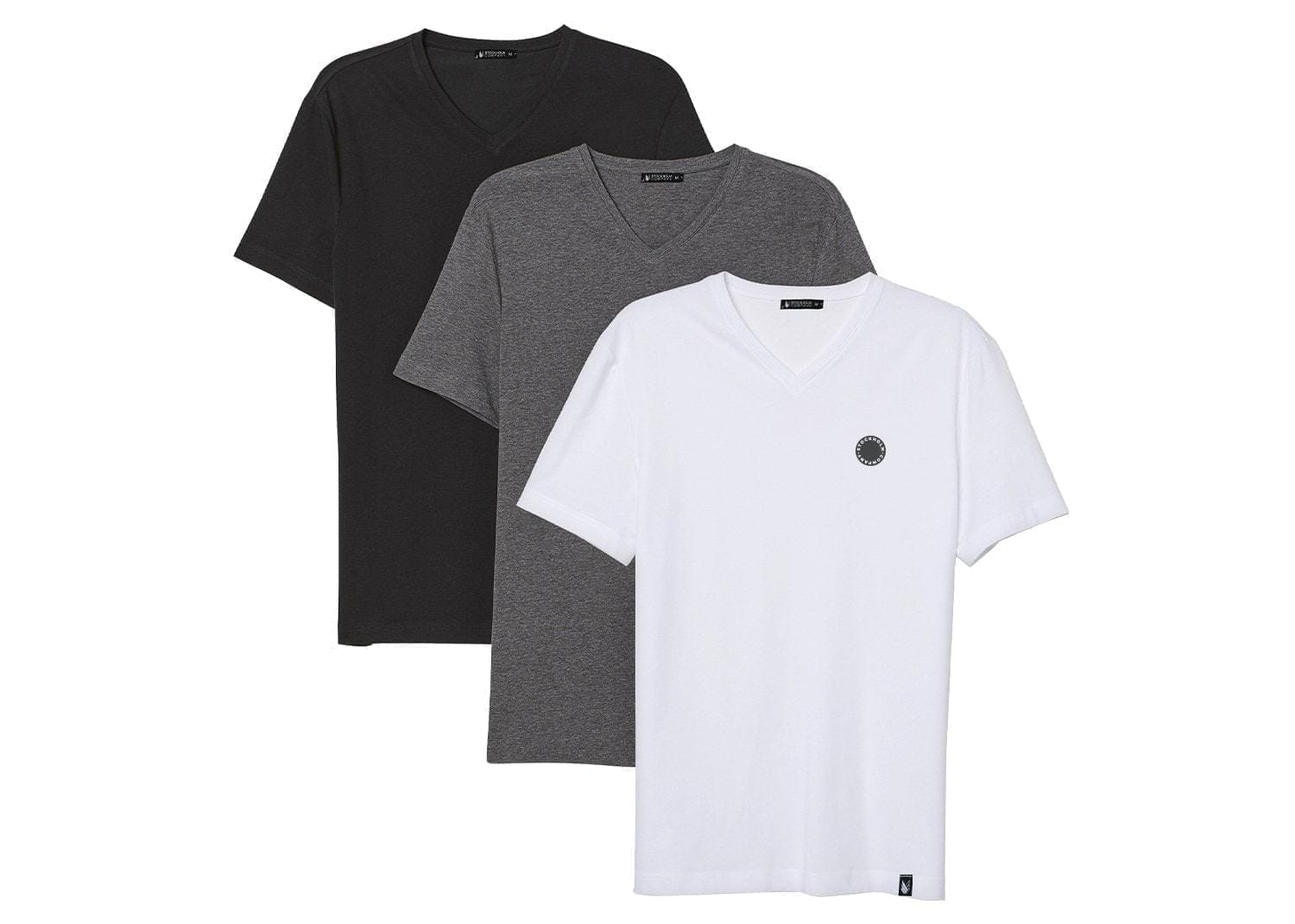 Essentials V trio circle pit - Paquete de 3 playeras Cuello V básicas | descuentos | productos con descuento | Stockholm Company