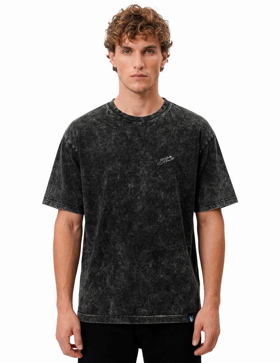 STKM signature heart tee (bordado) Mineral Black