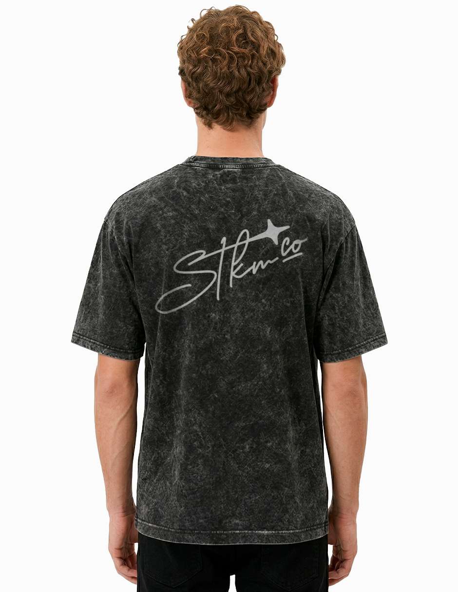 STKM signature heart tee (bordado) Mineral Black