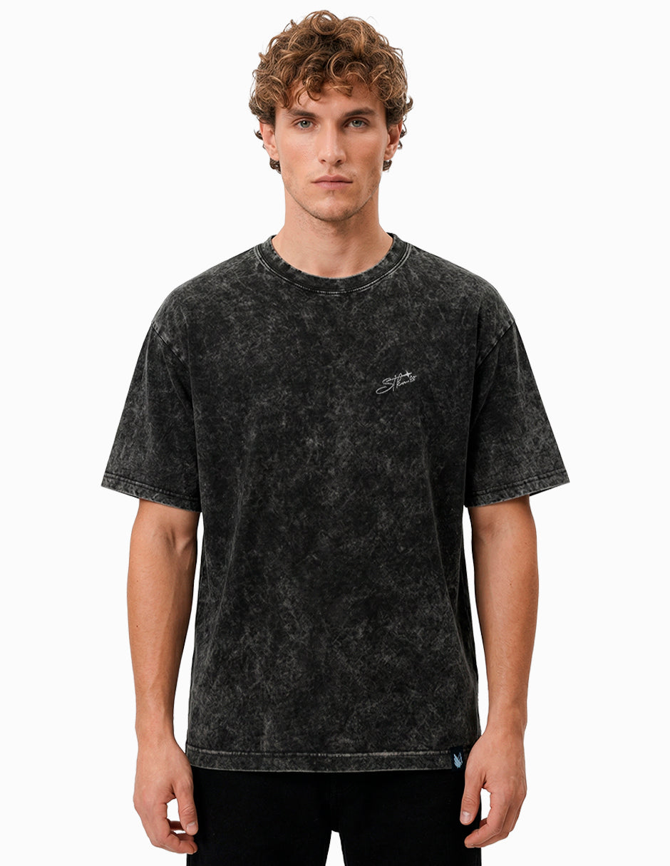 STKM signature heart tee (bordado) Mineral Black