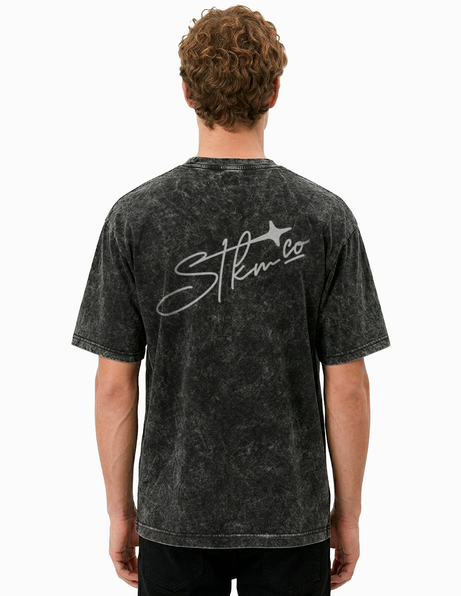 STKM signature heart tee (bordado) Mineral Black