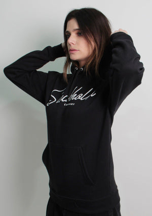 Stockholm cursiva firence - sudadera con gorro Negra - Stockholm Co. - Sudadera - Lo nuevo, stkm originals, sudadera, unisex
